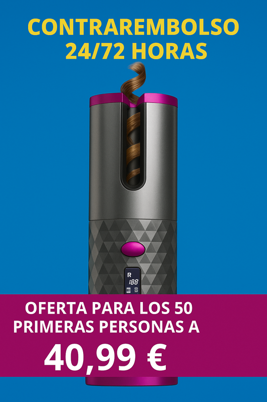 Rizador de Pelo ERISEL 6 Tipos de ajustes para diferentes ondas, batería de 5000mAh pantalla led, llega hasta los 210º de temperatura